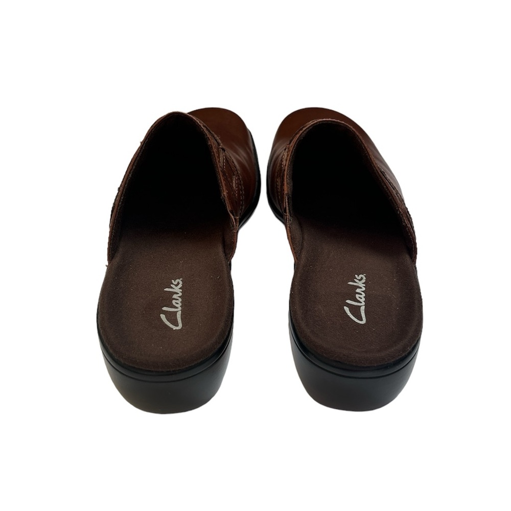 Clarks Leather Mules With Diamond Detail Brown Size 7 M - Picture 5 of 7